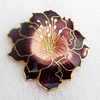 Cloisonne Brooch, Flower, 50mm, Sold by PC