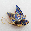 Cloisonne Brooch, Butterfly, 40x46mm, Sold by PC