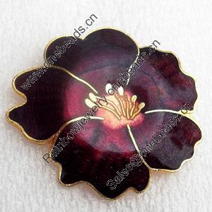 Cloisonne Brooch, Flower, 48x44mm, Sold by PC