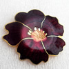 Cloisonne Brooch, Flower, 48x44mm, Sold by PC