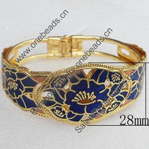 Cloisonne Bracelet, width:28mm, Inner diameter:60x48mm, Sold by PC