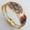 Cloisonne Bracelet, width:28mm, Inner diameter:58x48mm, Sold by PC