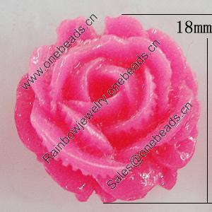 Resin Cabochons, No Hole Headwear & Costume Accessory, Flower 18mm, Sold by Bag