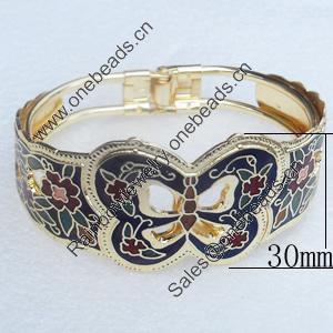 Cloisonne Bracelet, width:30mm, Inner diameter:60x48mm, Sold by PC