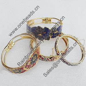 Cloisonne Bracelet, Mixed color & Mixed style, width approx:8-30mm, Inner diameter approx:48-60mm, Sold by Group