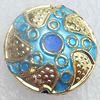 Cloisonne Beads, Flat Round, 14x6mm, Hole:Approx 1.5mm, Sold by PC