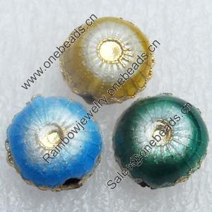 Cloisonne Beads, Flat Round, 10x6mm, Hole:Approx 1.5mm, Sold by PC