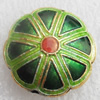 Cloisonne Beads, Flat Round, 18x7mm, Hole:Approx 1.5mm, Sold by PC