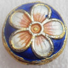 Cloisonne Beads, Flat Round, 15x6mm, Hole:Approx 1.5mm, Sold by PC