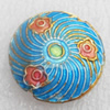 Cloisonne Beads, Flat Round, 20x8mm, Hole:Approx 1.5mm, Sold by PC