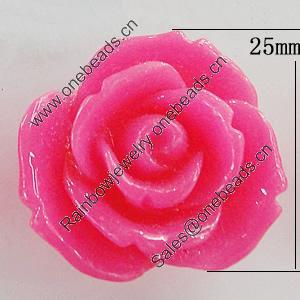 Resin Cabochons, No Hole Headwear & Costume Accessory, Flower 25mm, Sold by Bag