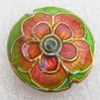 Cloisonne Beads, Flat Round, 18x7mm, Hole:Approx 1.5mm, Sold by PC