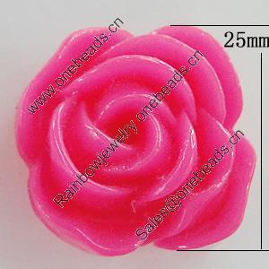 Resin Cabochons, No Hole Headwear & Costume Accessory, Flower 25mm, Sold by Bag