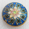 Cloisonne Beads, Flat Round, 20x8mm, Hole:Approx 1.5mm, Sold by PC