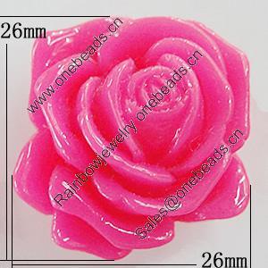 Resin Cabochons, No Hole Headwear & Costume Accessory, Flower 26x26mm, Sold by Bag