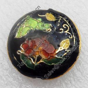 Cloisonne Beads, Flat Round, 20x7mm, Hole:Approx 1.5mm, Sold by PC