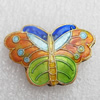 Cloisonne Beads, Butterfly, 27x18x6mm, Hole:Approx 1.5mm, Sold by PC