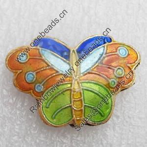 Cloisonne Beads, Butterfly, 27x18x6mm, Hole:Approx 1.5mm, Sold by PC