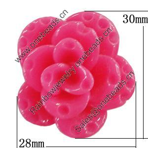 Resin Cabochons Setting, No Hole Headwear & Costume Accessory, Flower 30x28mm, Sold by Bag
