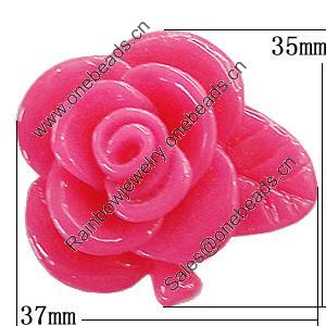 Resin Cabochons, No Hole Headwear & Costume Accessory, Flower 37x35mm, Sold by Bag