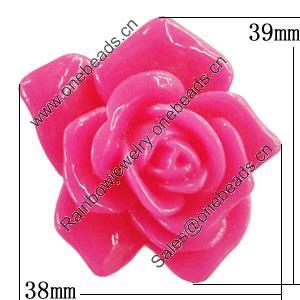 Resin Cabochons, No Hole Headwear & Costume Accessory, Flower 39x38mm, Sold by Bag