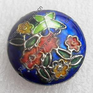 Cloisonne Beads, Flat Round, 20x8mm, Hole:Approx 1.5mm, Sold by PC