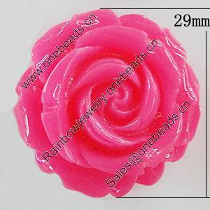 Resin Cabochons, No Hole Headwear & Costume Accessory, Flower 29mm, Sold by Bag