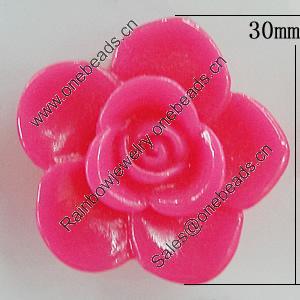 Resin Cabochons, No Hole Headwear & Costume Accessory, Flower 30mm, Sold by Bag