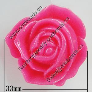 Resin Cabochons, No Hole Headwear & Costume Accessory, Flower 33mm, Sold by Bag