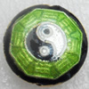Cloisonne Beads, Flat Round, 16x8mm, Hole:Approx 1.5mm, Sold by PC