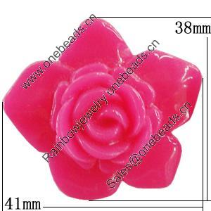 Resin Cabochons, No Hole Headwear & Costume Accessory, Flower 41x38mm, Sold by Bag