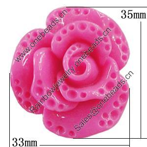 Resin Cabochons Setting, No Hole Headwear & Costume Accessory, Flower 35x33mm, Sold by Bag