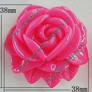 Resin Cabochons, No Hole Headwear & Costume Accessory, Flower 38x38mm, Sold by Bag