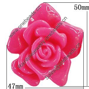 Resin Cabochons, No Hole Headwear & Costume Accessory, Flower 50x47mm, Sold by Bag