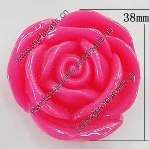 Resin Cabochons, No Hole Headwear & Costume Accessory, Flower 38mm, Sold by Bag
