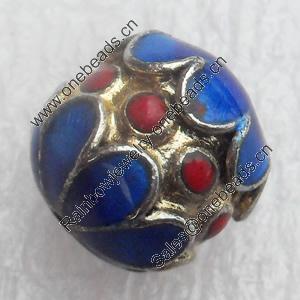 Cloisonne Beads, 13mm, Hole:Approx 1.5mm, Sold by PC