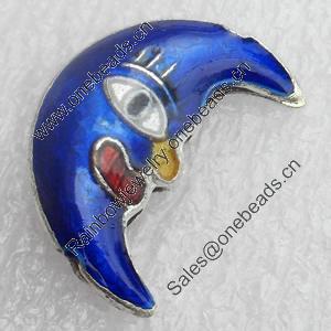 Cloisonne Beads, Moon, 14x21x6mm, Hole:Approx 1.5mm, Sold by PC