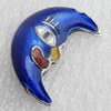 Cloisonne Beads, Moon, 14x21x6mm, Hole:Approx 1.5mm, Sold by PC