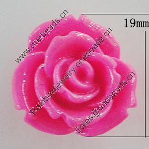 Resin Cabochons, No Hole Headwear & Costume Accessory, Flower 19mm, Sold by Bag