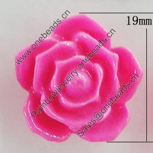 Resin Cabochons, No Hole Headwear & Costume Accessory, Flower 19mm, Sold by Bag