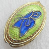 Cloisonne Beads, Flat Oval, 13x20x6mm, Hole:Approx 1.5mm, Sold by PC