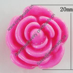 Resin Cabochons, No Hole Headwear & Costume Accessory, Flower 20mm, Sold by Bag