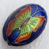 Cloisonne Beads, Flat Oval, 16x25x8mm, Hole:Approx 1.5mm, Sold by PC