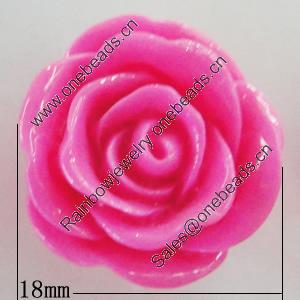 Resin Cabochons, No Hole Headwear & Costume Accessory, Flower 18mm, Sold by Bag