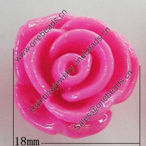 Resin Cabochons, No Hole Headwear & Costume Accessory, Flower 18mm, Sold by Bag