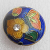 Cloisonne Beads, Flat Round, 20x7mm, Hole:Approx 1.5mm, Sold by PC
