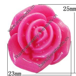 Resin Cabochons, No Hole Headwear & Costume Accessory, Flower 25x23mm, Sold by Bag