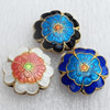 Cloisonne Beads, Flower, 20x8mm, Hole:Approx 1.5mm, Sold by PC