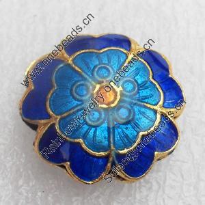 Cloisonne Beads, Flower, 20x8mm, Hole:Approx 1.5mm, Sold by PC
