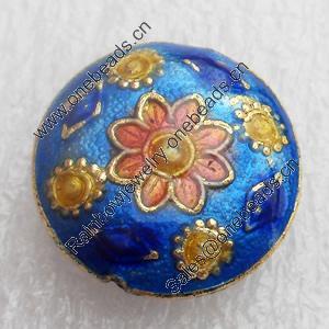 Cloisonne Beads, Flat Round, 20x8mm, Hole:Approx 1.5mm, Sold by PC